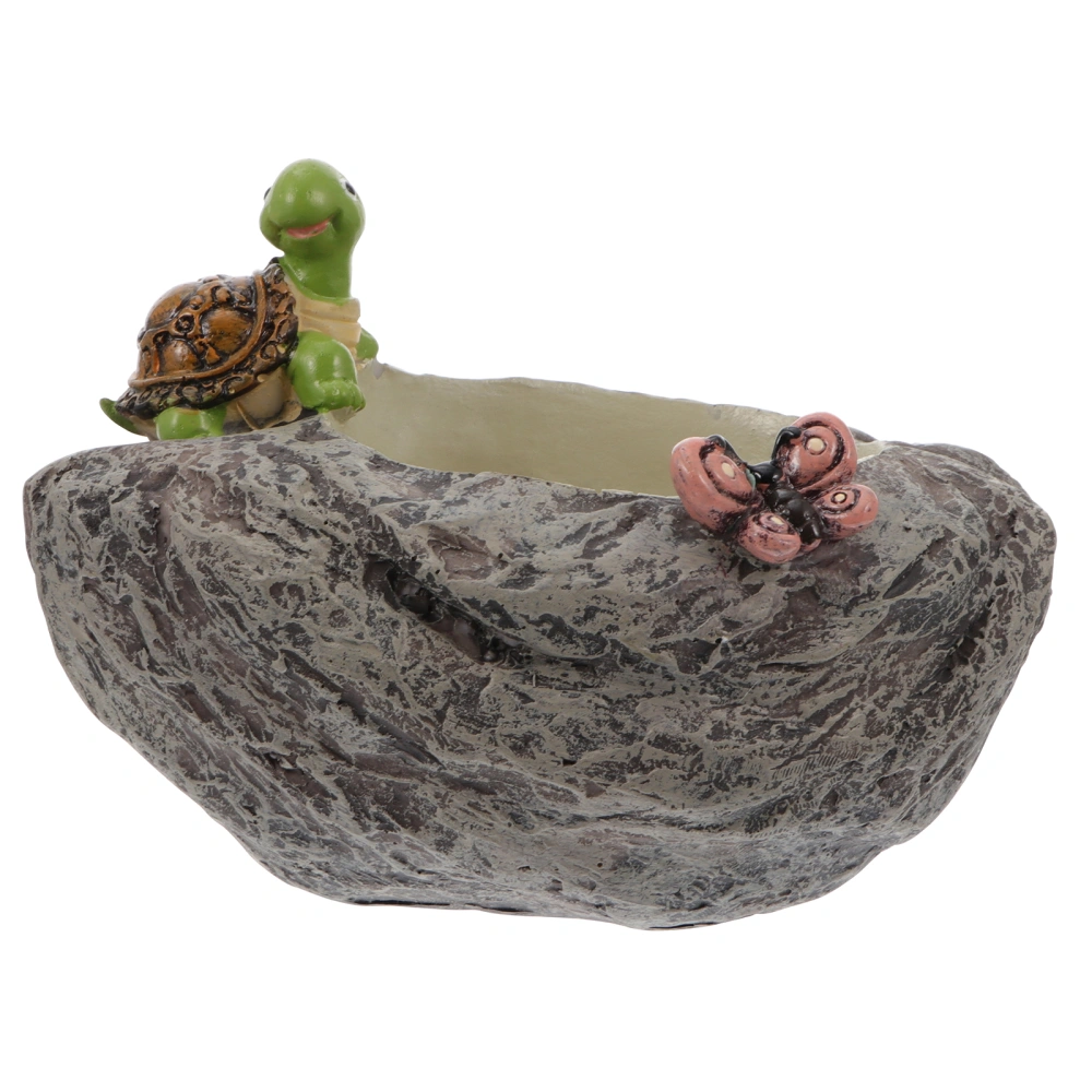 1Pc Adorable Flower Pot Succulents Pot Resin Turtle Flowerpot Desktop Ornament