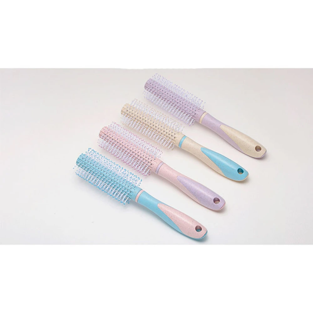 Wheat Straw Hair Comb Candy Colored Cylindrical Roller Comb Plastic Hair Comb