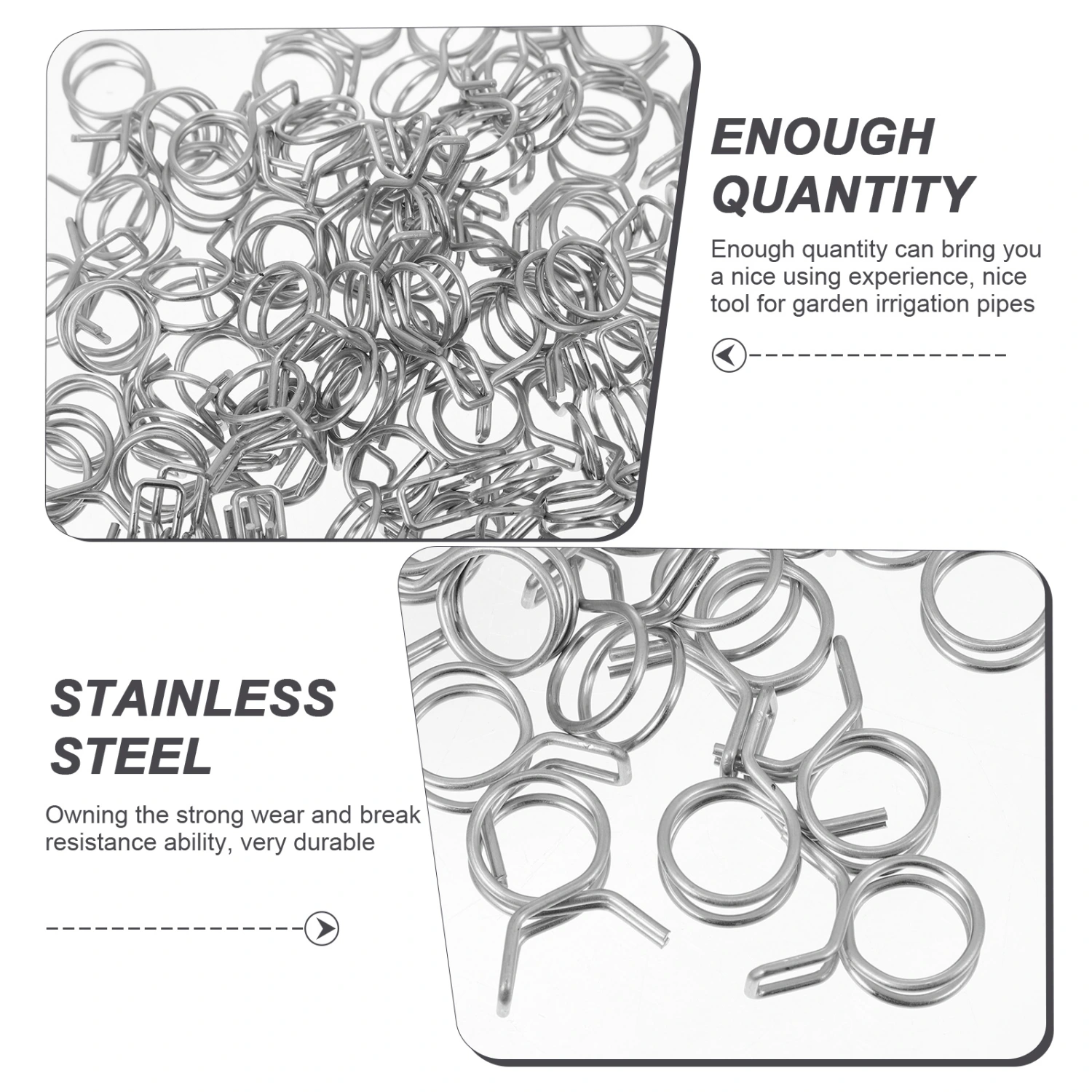 100pcs Irrigation Hose Clamp Garden Hose Clamps Stainless Steel Hose Pipe Clips