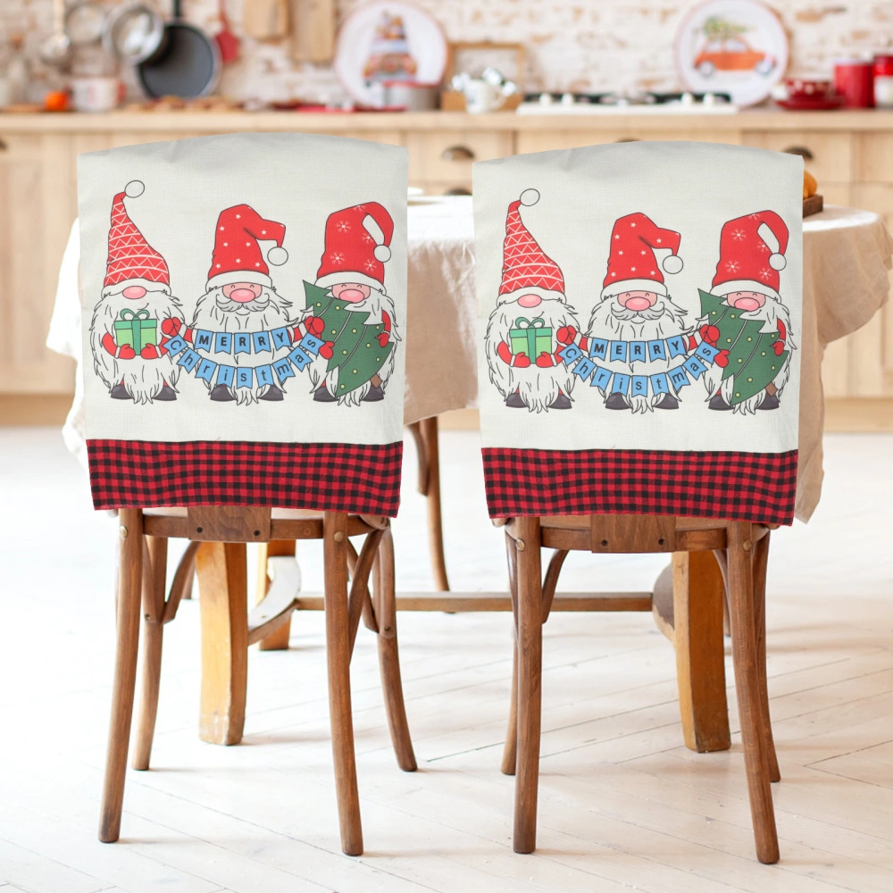 Christmas Theme Chair Cover Creative Plaid Chair Wrap Home Chair Protector