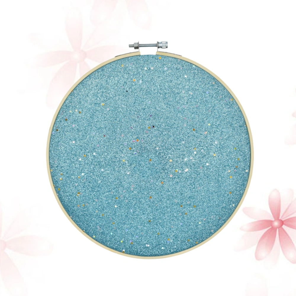 Round Badge Brooch Pennant Display Wall Hanging Pin Display Glitter Board Pin Holder Pin Collection Display Embroidery (Sky-blue)