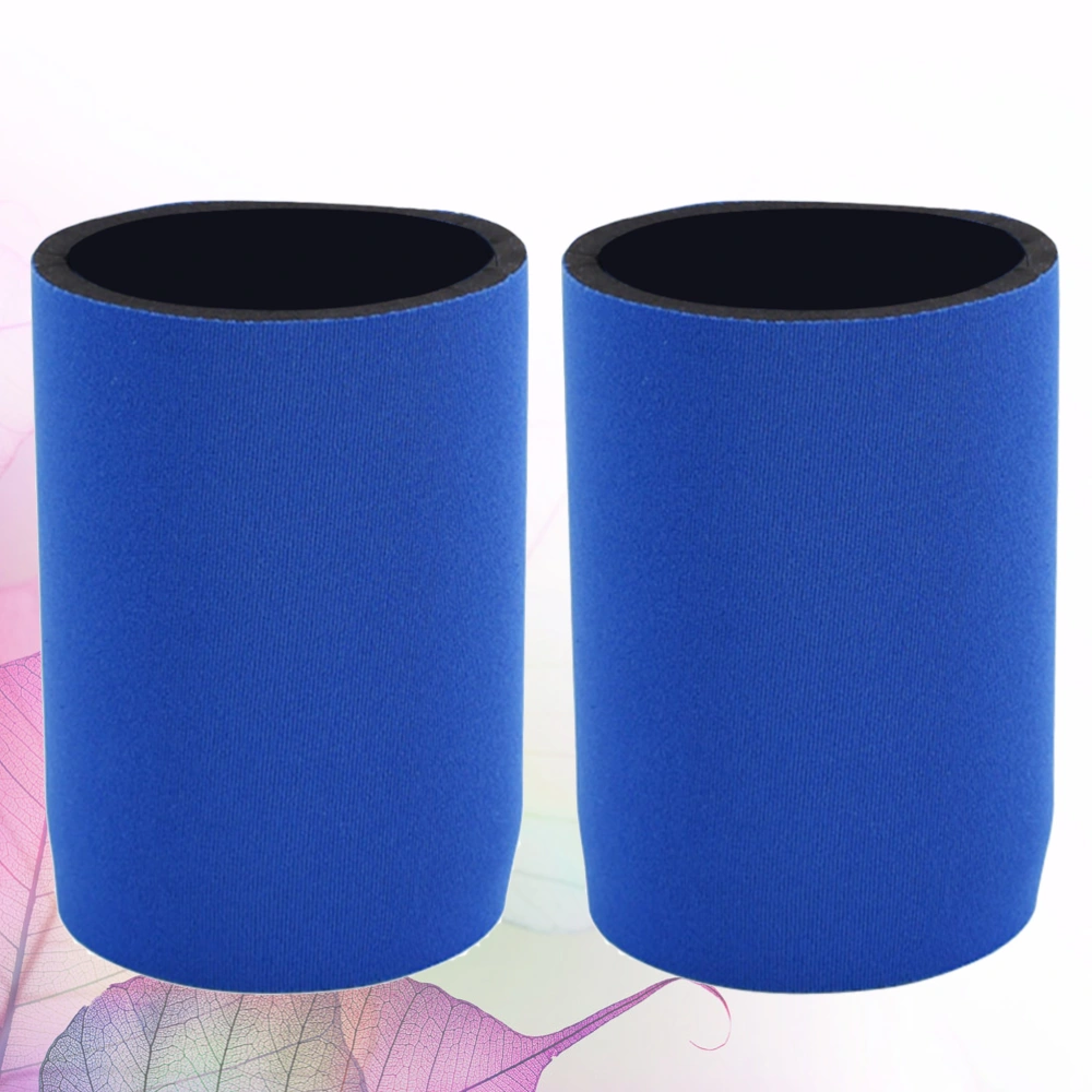 2Pcs Thickened Water Bottle Bag Thermal Insulation Cup Sleeve Pouch Practical Ring-Pull Can Cover for Home Outdoor (Blue)