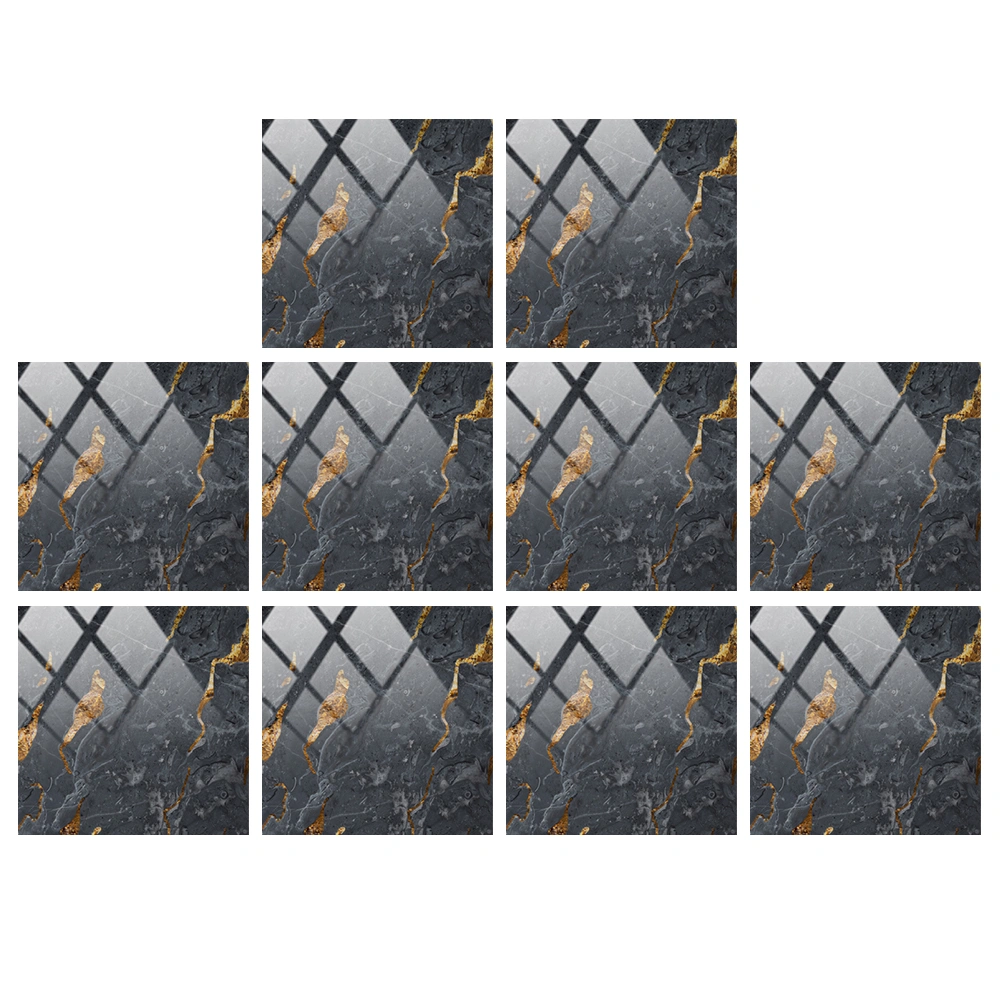 10Pcs Crystal Film Marble Tile Stickers Home DIY Background Wallpapers (TS244)