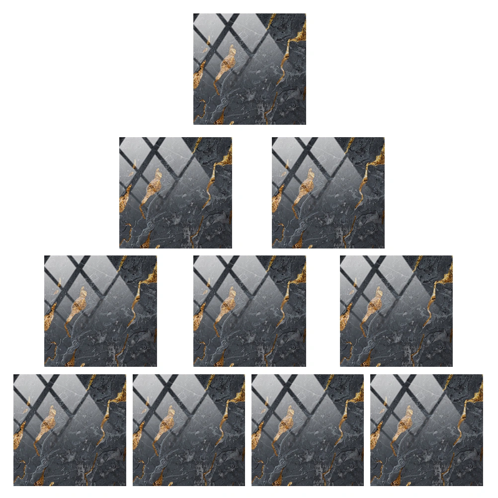 10Pcs Crystal Film Marble Tile Stickers Home DIY Background Wallpapers (TS244)