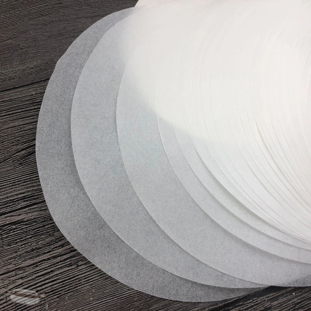 1 Pack of 50 Sheets Non-stick Baking Paper Barbecue Double-sided Silicone Oil Paper Round Oven Oil Paper BBQ Accessories (White 28cm)