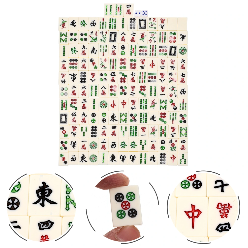 1 Set Travel Mahjong Set Chinese Style Mahjong Kit Portable Mahjong Set Indoor Table Game Props