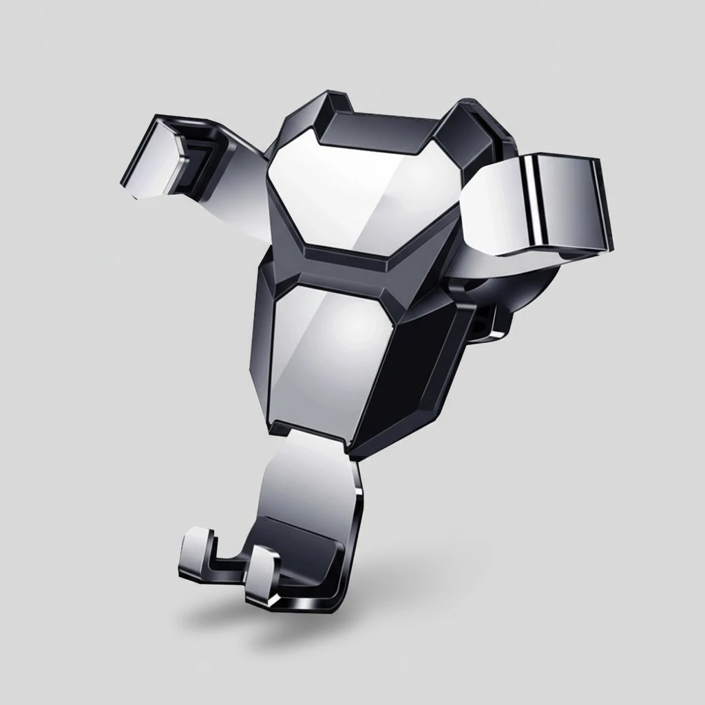 Car Phone Holder for Phone In Car Anti-fall Anti-mobile Phone Scratching Car Air Outlet Gravity Mobile Phone Bracket Silver