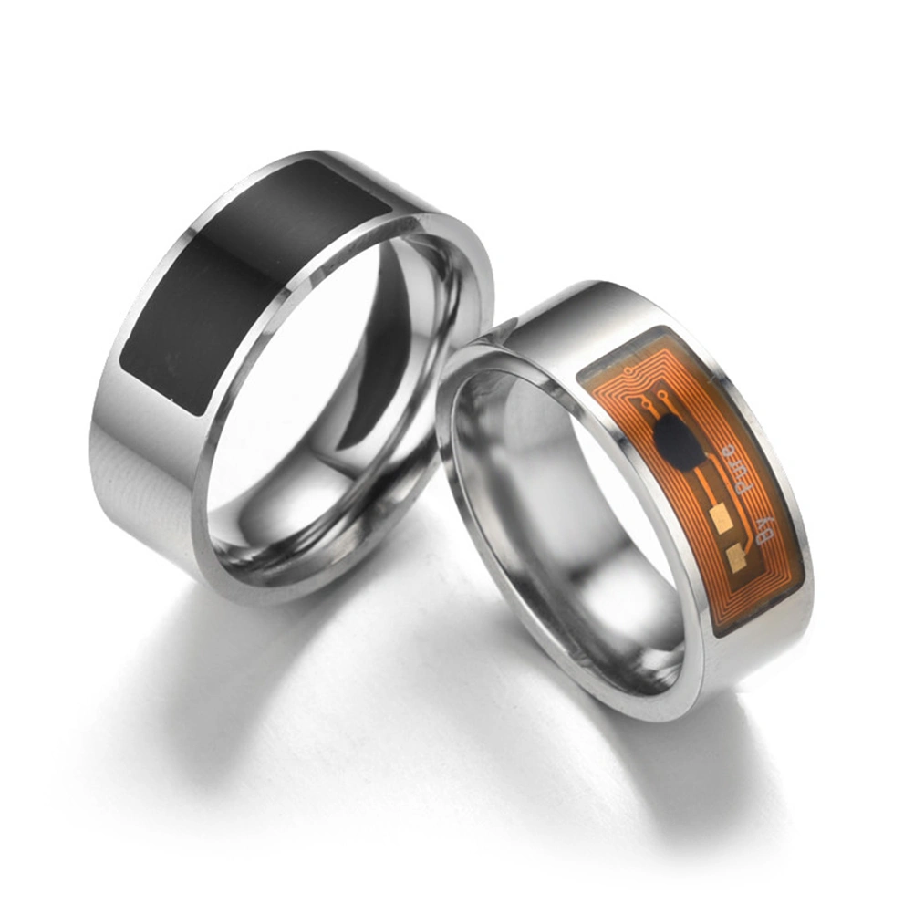 8mm NFC Tag Smart Ring Wearable Smart Rings Finger Digital Ring for Android Phone with Functions - Black(#11)