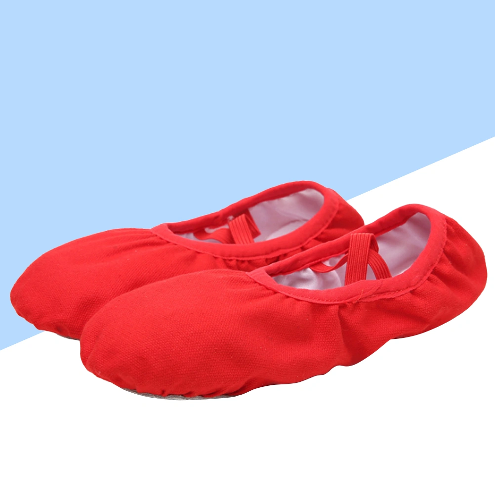 1 Pair Ballet Slipper Sole Ballet Shoes Ballet Dance Practice Shoes Yoga Ballet Shoes for Girls Women (Red Size 28 18CM, 12US,11.5UK,29.5EU, 4.9125Inch)