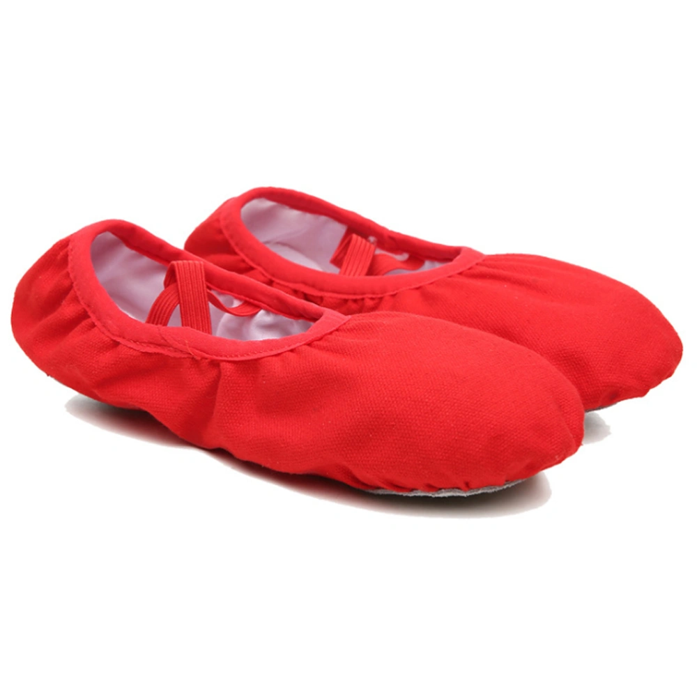 1 Pair Ballet Slipper Sole Ballet Shoes Ballet Dance Practice Shoes Yoga Ballet Shoes for Girls Women (Red Size 28 18CM, 12US,11.5UK，29.5EU, 4.9125Inch)