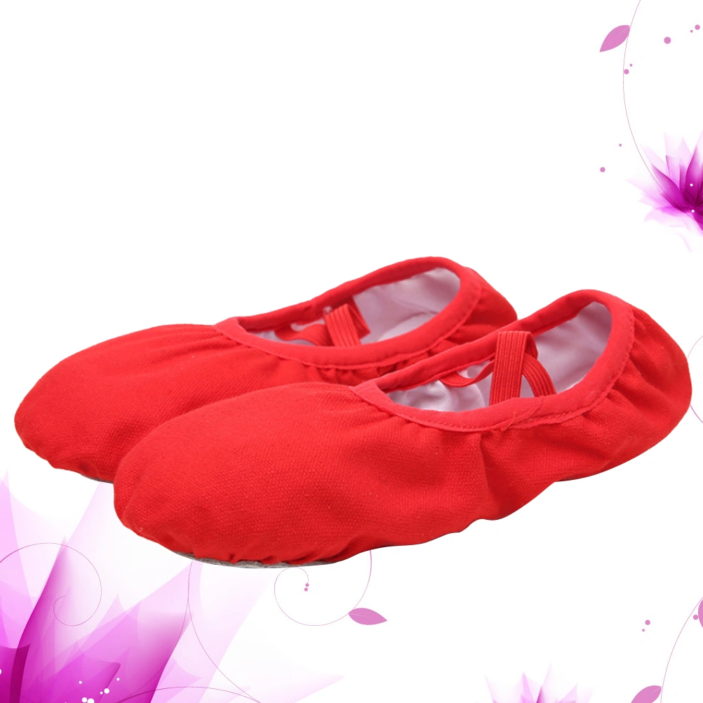 1 Pair Ballet Slipper Sole Ballet Shoes Ballet Dance Practice Shoes Yoga Ballet Shoes for Girls Women (Red Size 28 18CM, 12US,11.5UK,29.5EU, 4.9125Inch)