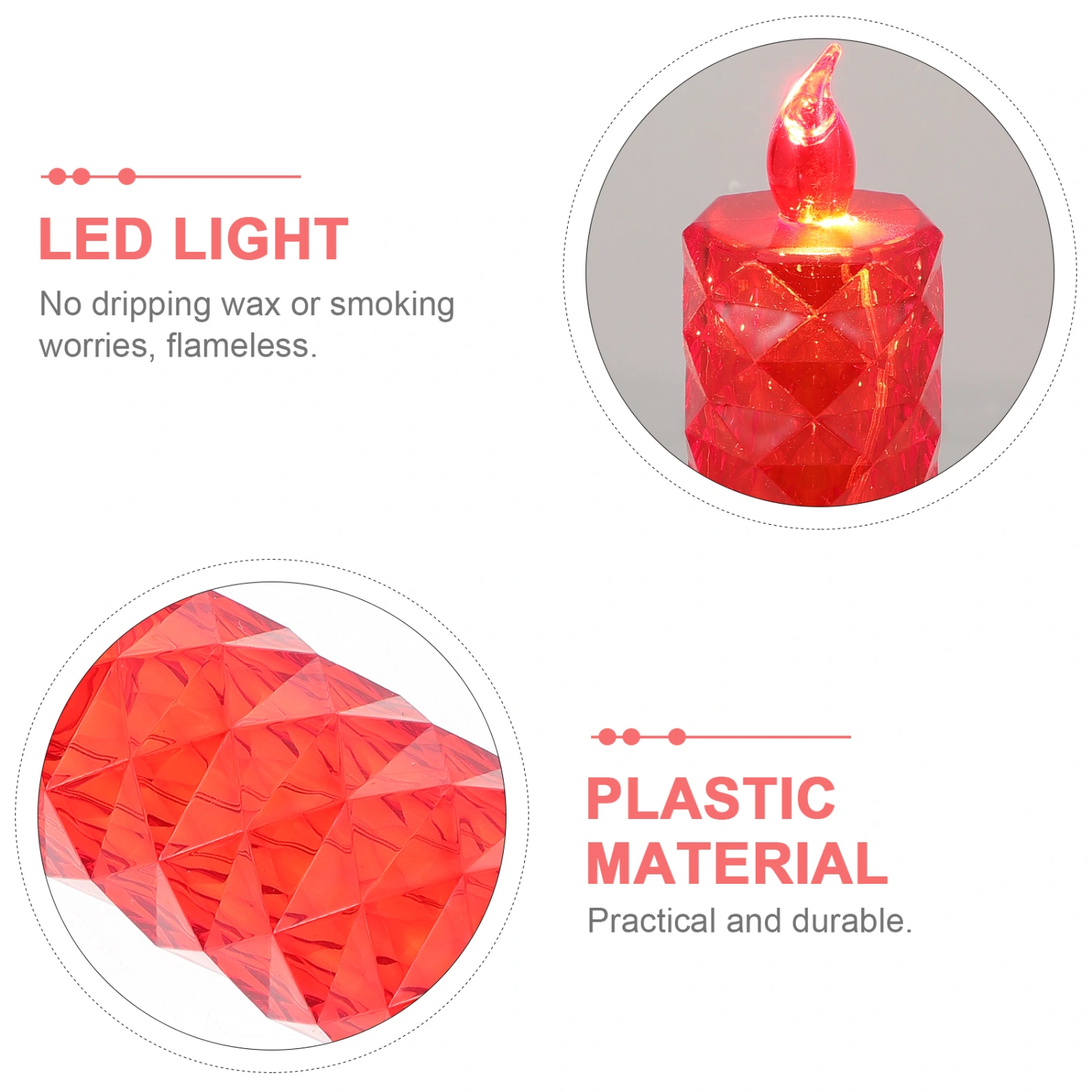 Realistic Candle LED Light Flameless Rose Design Refraction Candle LED Lamp