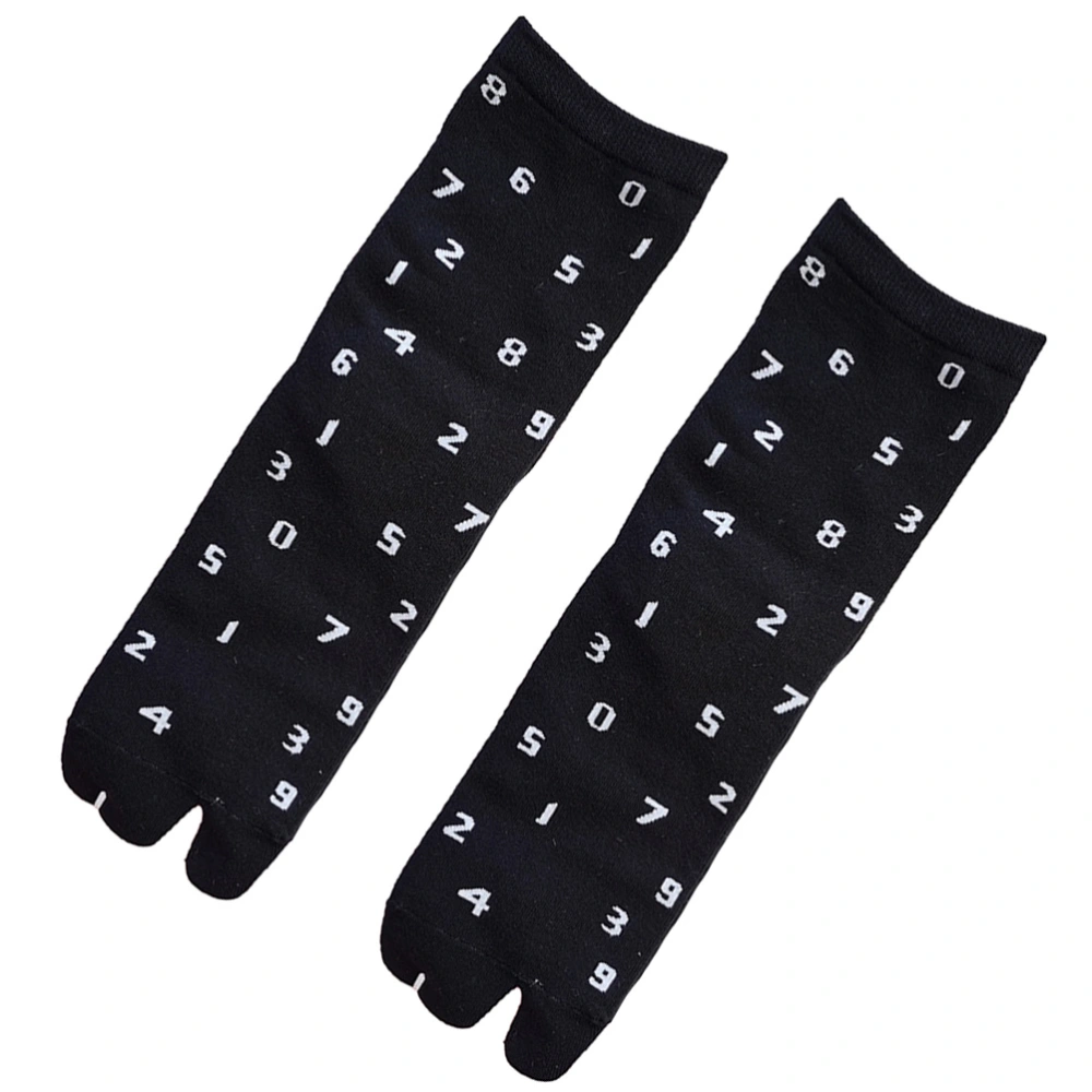 1Pair Lovely Split Toe Socks Toe Separating Couple's Socks Pure Cotton Socks