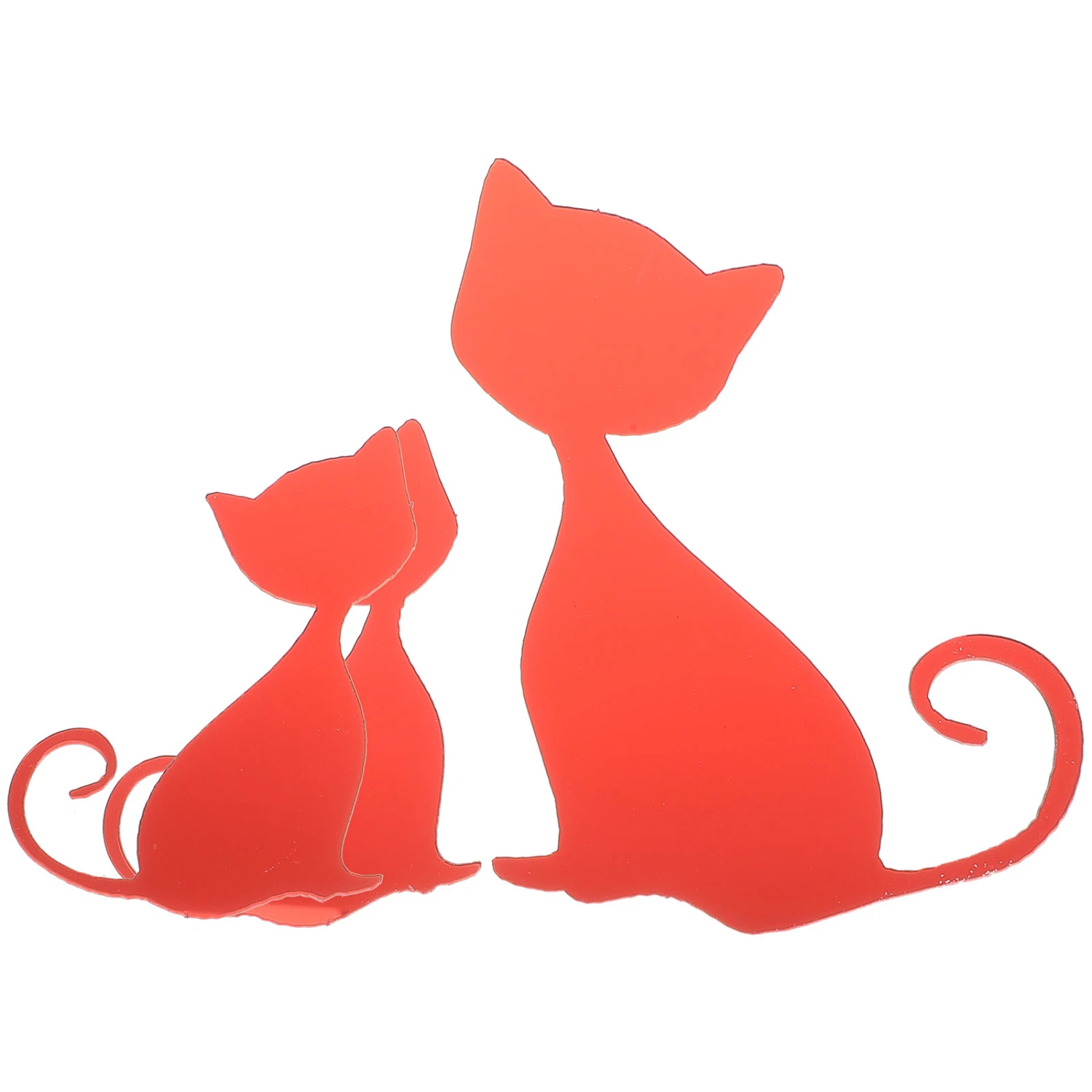 1 Set of DIY Mirror Effect Wall Decals Removable Decals Decor Bedroom Wall Cat Decals