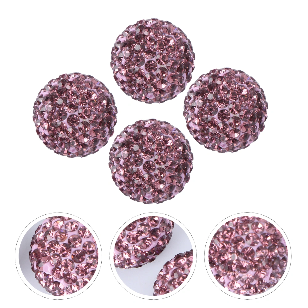 4pcs Crystal Balls Diamante Car Tire Caps Diamond Shining Dustproof Caps Car Accessories(Purple)