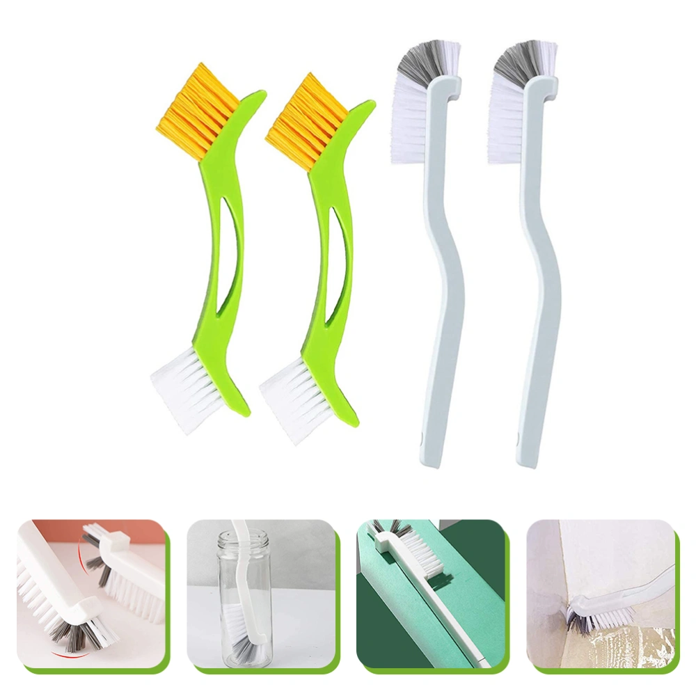 4pcs Dish Washing Brush Right Angle Bottle Cleaning Brush Tile Line Cleaning Brushes