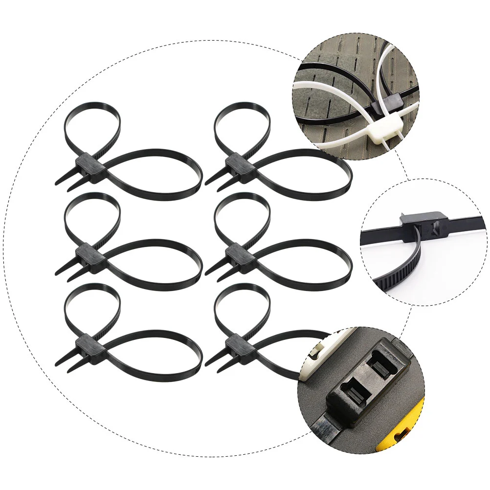 6Pcs Quick Releasable Nylon Zip Ties Multi-purpose Disposable Cable Tie