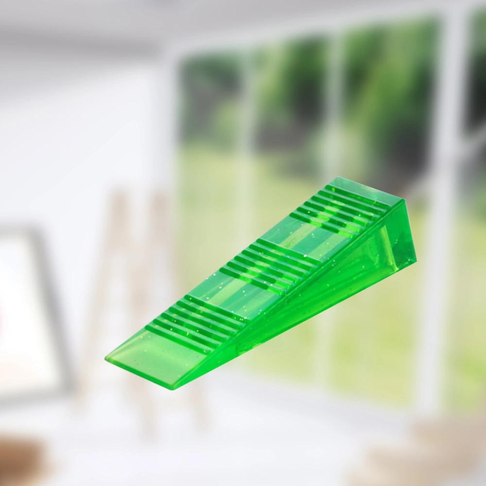 Crystal Windproof Flexible Door Stopper Resistant Finger Protector Creative Translucent Door Stops Door Holder (Green)