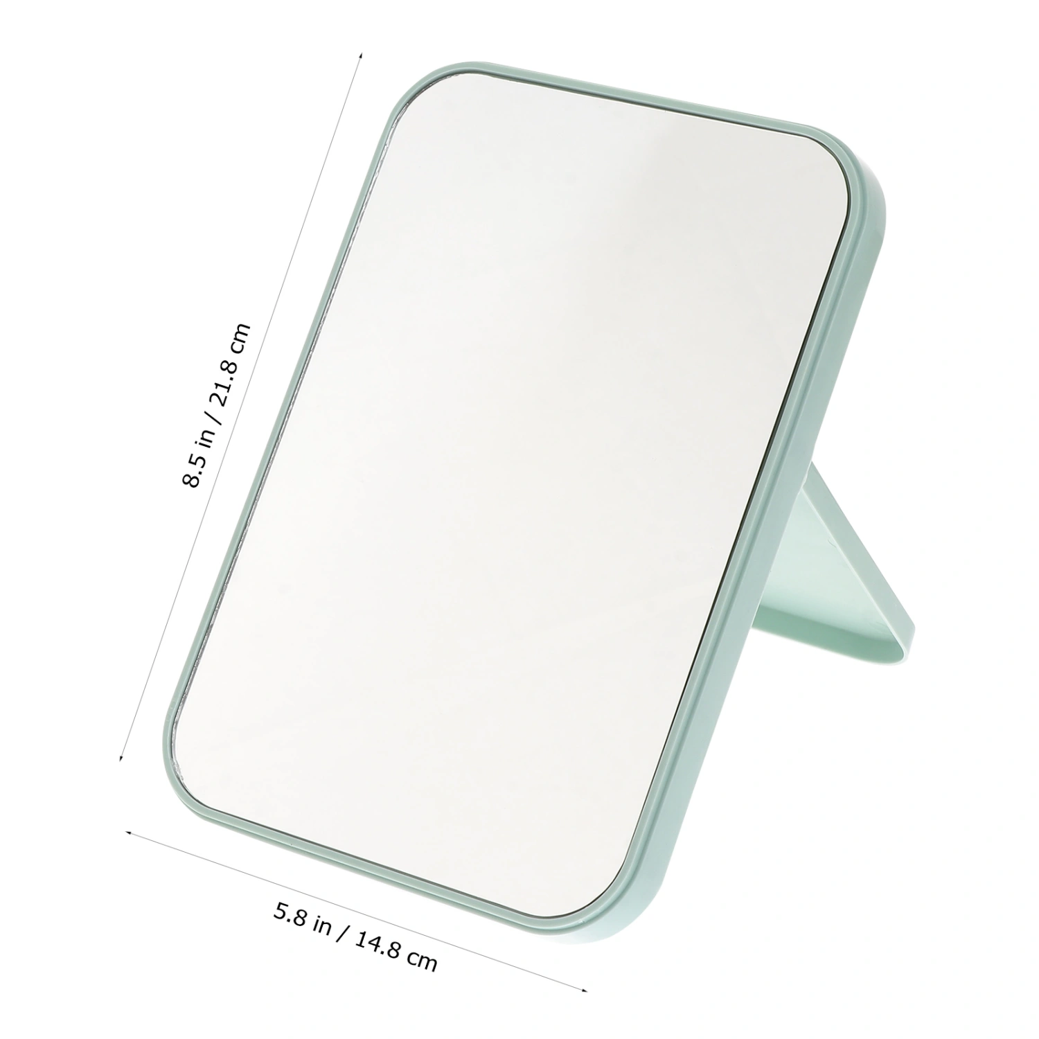 Women Simple Design Portable Facial Makeup Mirror Compact Foldable Desktop Cosmetic Makeup Mirror (Light Green)