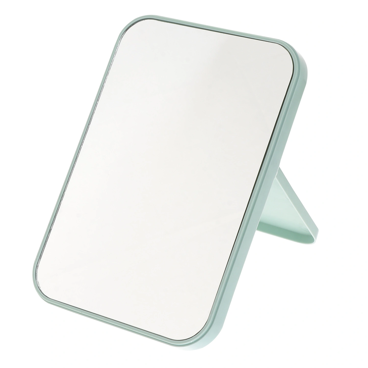 Women Simple Design Portable Facial Makeup Mirror Compact Foldable Desktop Cosmetic Makeup Mirror (Light Green)