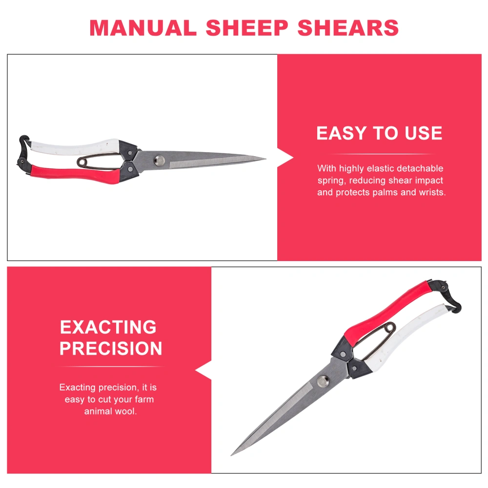 1pc Manual Sheep Shears Steel Hand Pruning Shears Wool Shearing Scissor