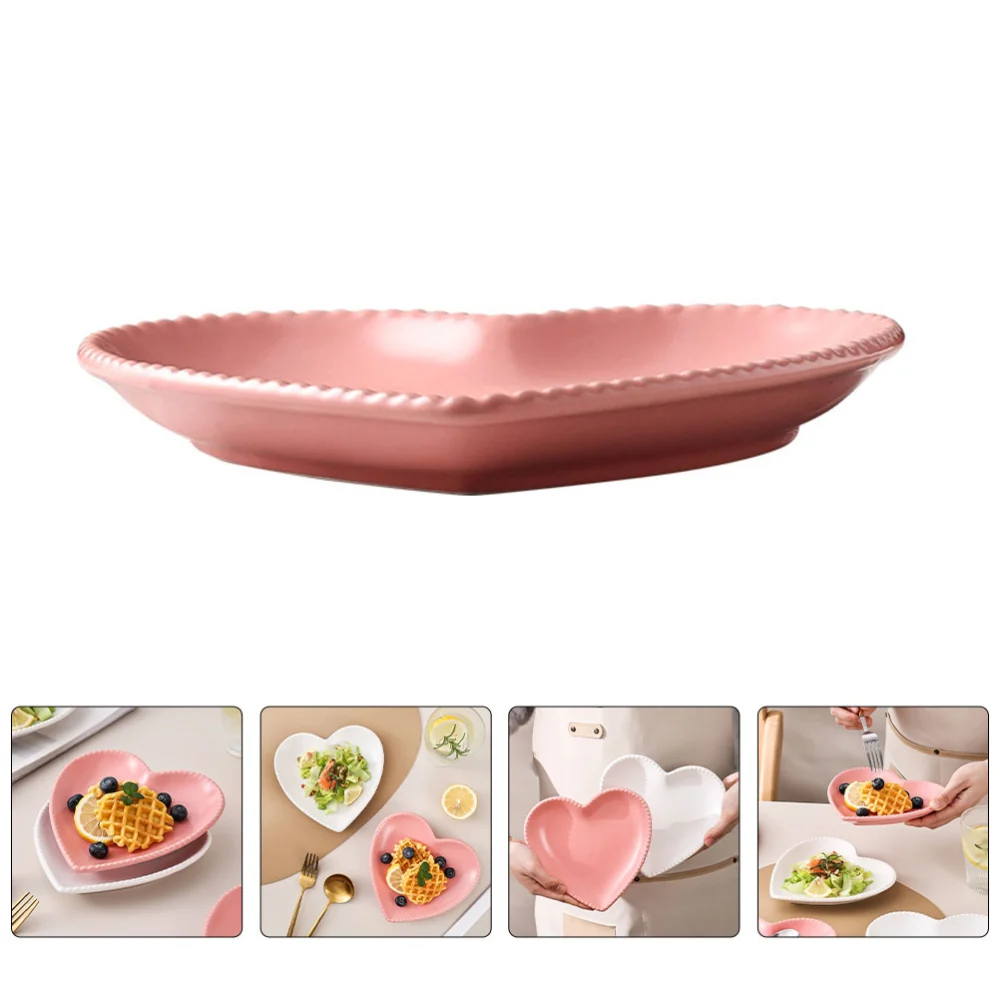 Creative Heart-shaped Fruits Serving Plate Salad Tray Breakfast Plate for Home