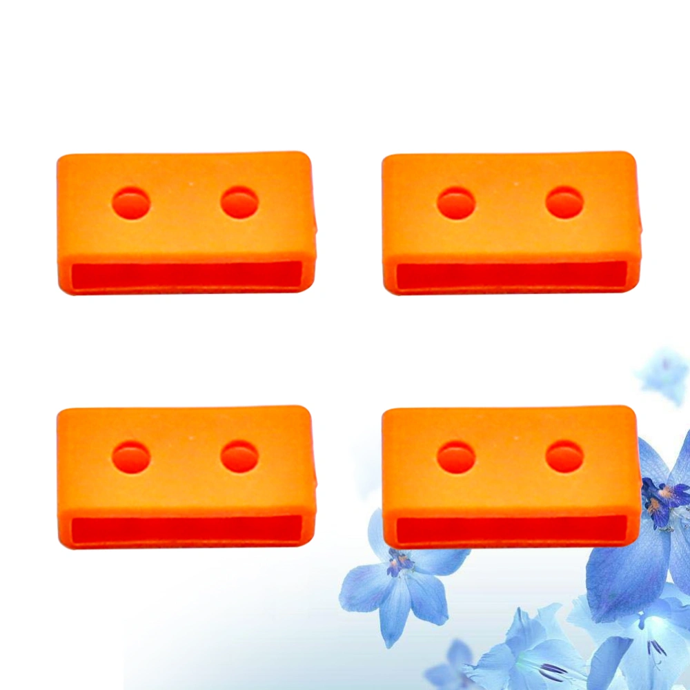 4pcs Silicone Replacement Watch Band Strap Loops Strap Ring Fastener Ring Replacement Silicone Keeper Retainer Holder Secure Accessories for Wristwatches (Orange 20mm)