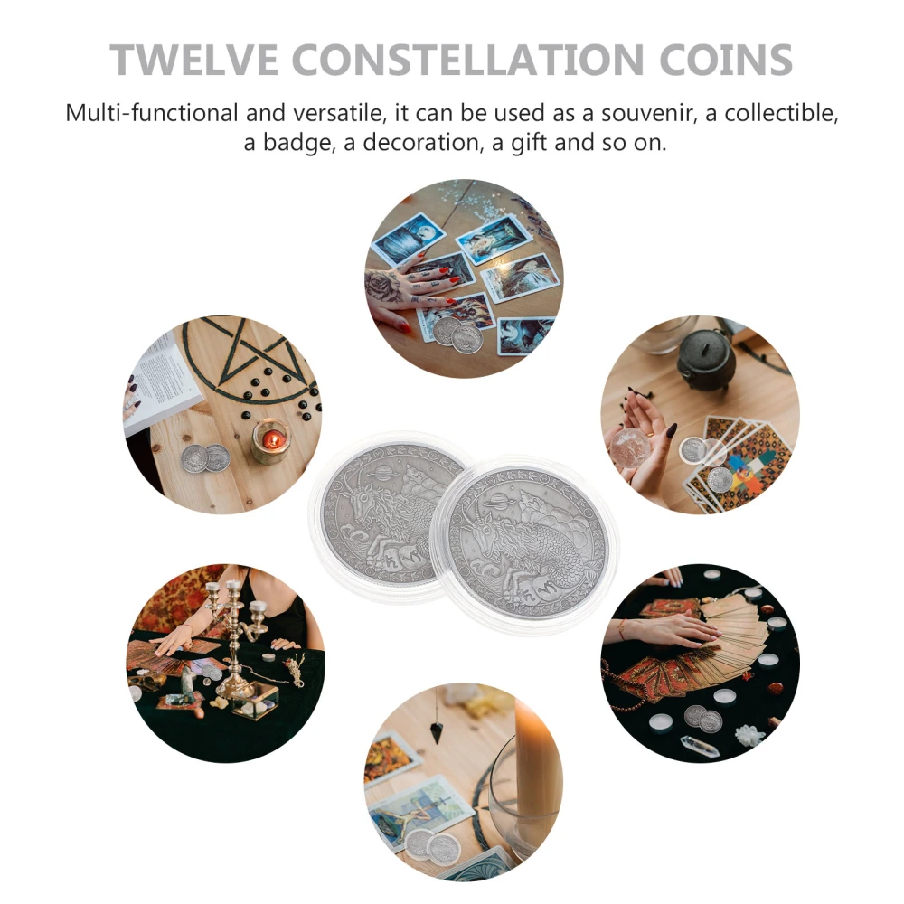 1 Bag of 2pcs Divination Coins Constellation Capricornus Collective Coins