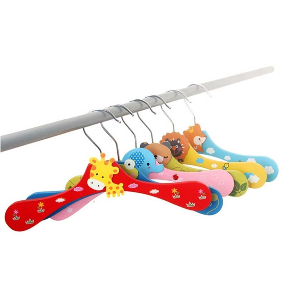 10pcs Baby Kids Cartoon Wooden Coat Clothes Pants Hook Hanger Rack Stands (Random Pattern)