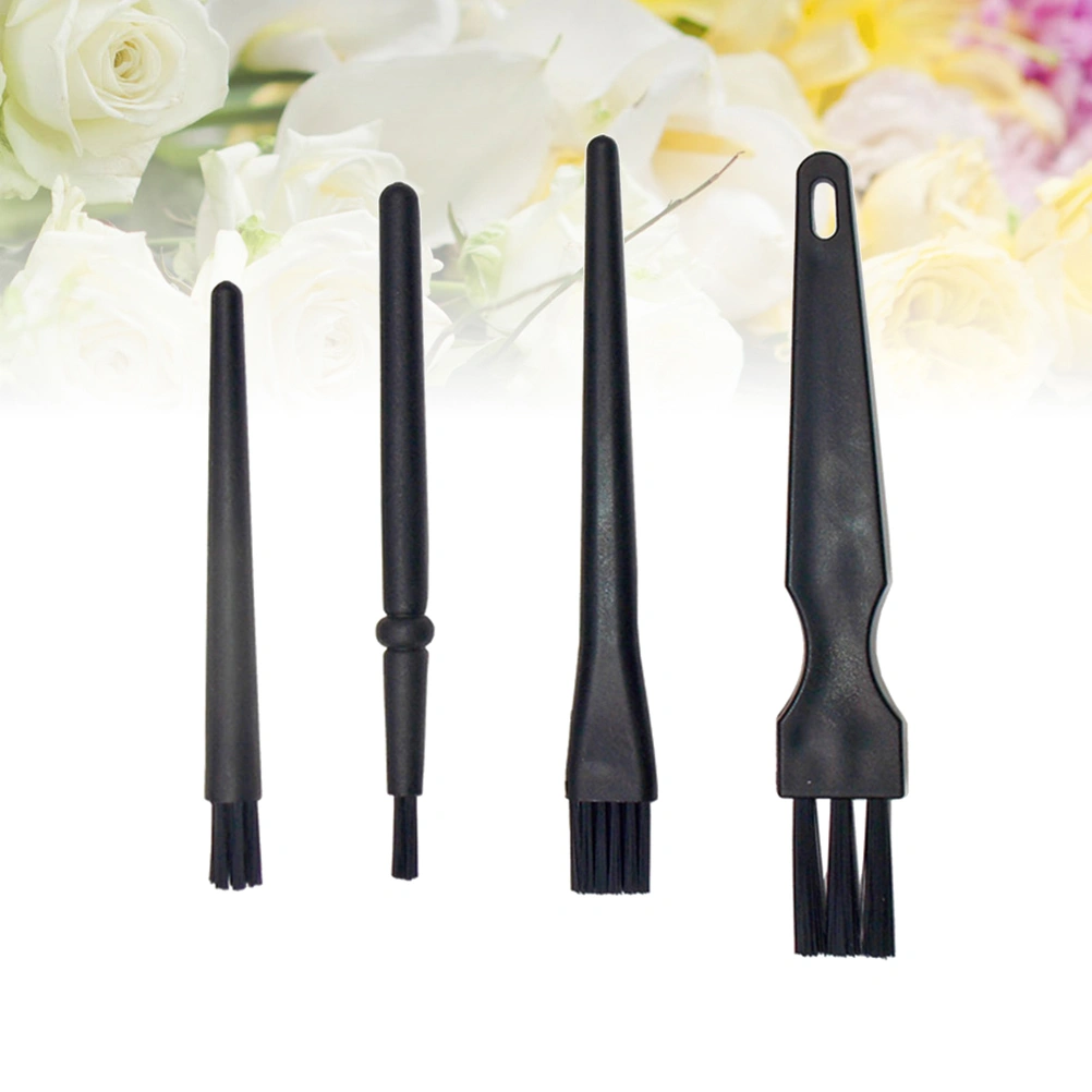 4pcs Anti-static Brush Set Mobile Phone Maintenance Cleaning Dust Brush Components Cleaning Brush for Cleaning Use (Black)