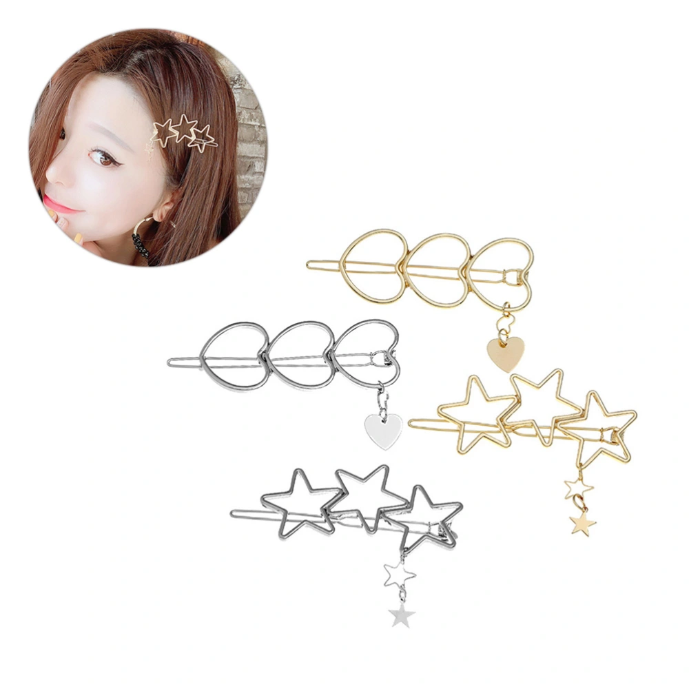 Alloy Peach Heart Star Shape Simple Shape Hairpin Decoration Style Hair Pin Set