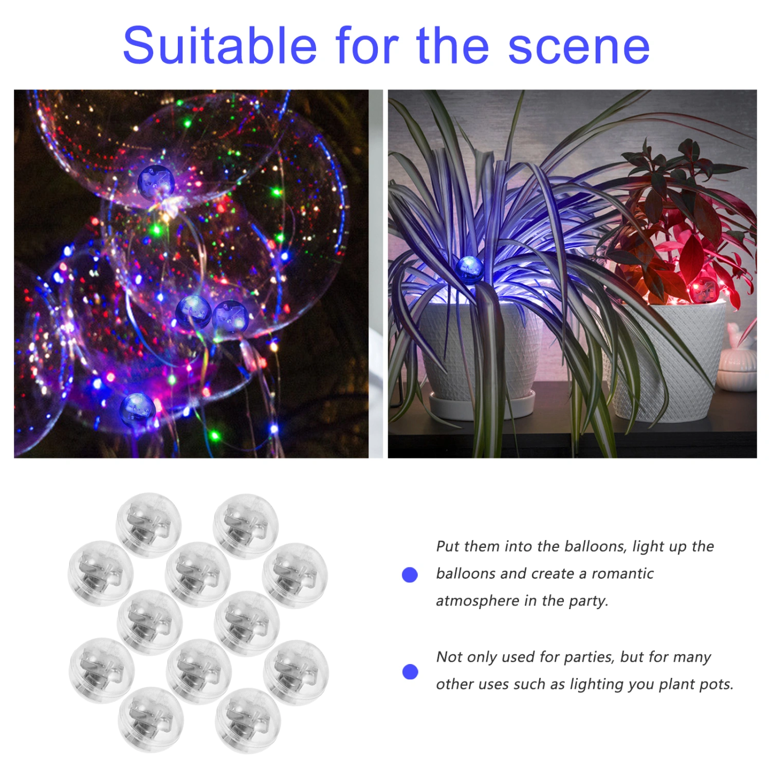 20Pcs LED Balloons Lights Lanterns Lights Blinking Light for Party Decoration