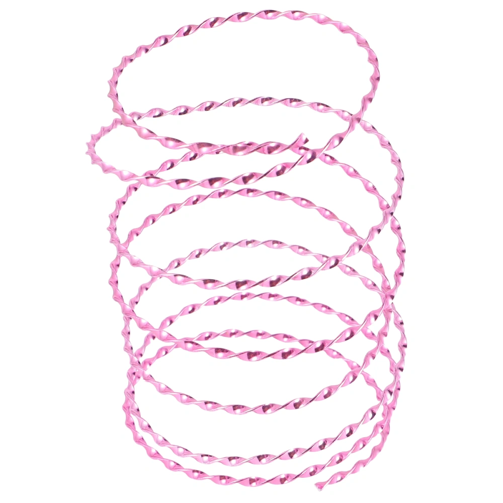 1 Set/5pcs 2.0mm Aluminum Wire Craft DIY Flat Type Aluminum Wire Colorful Alumina Line (Pink)