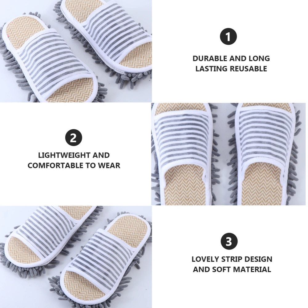 1 Pair Slipper Microfiber Floor Cleaning Mop Slippers Household Slippers