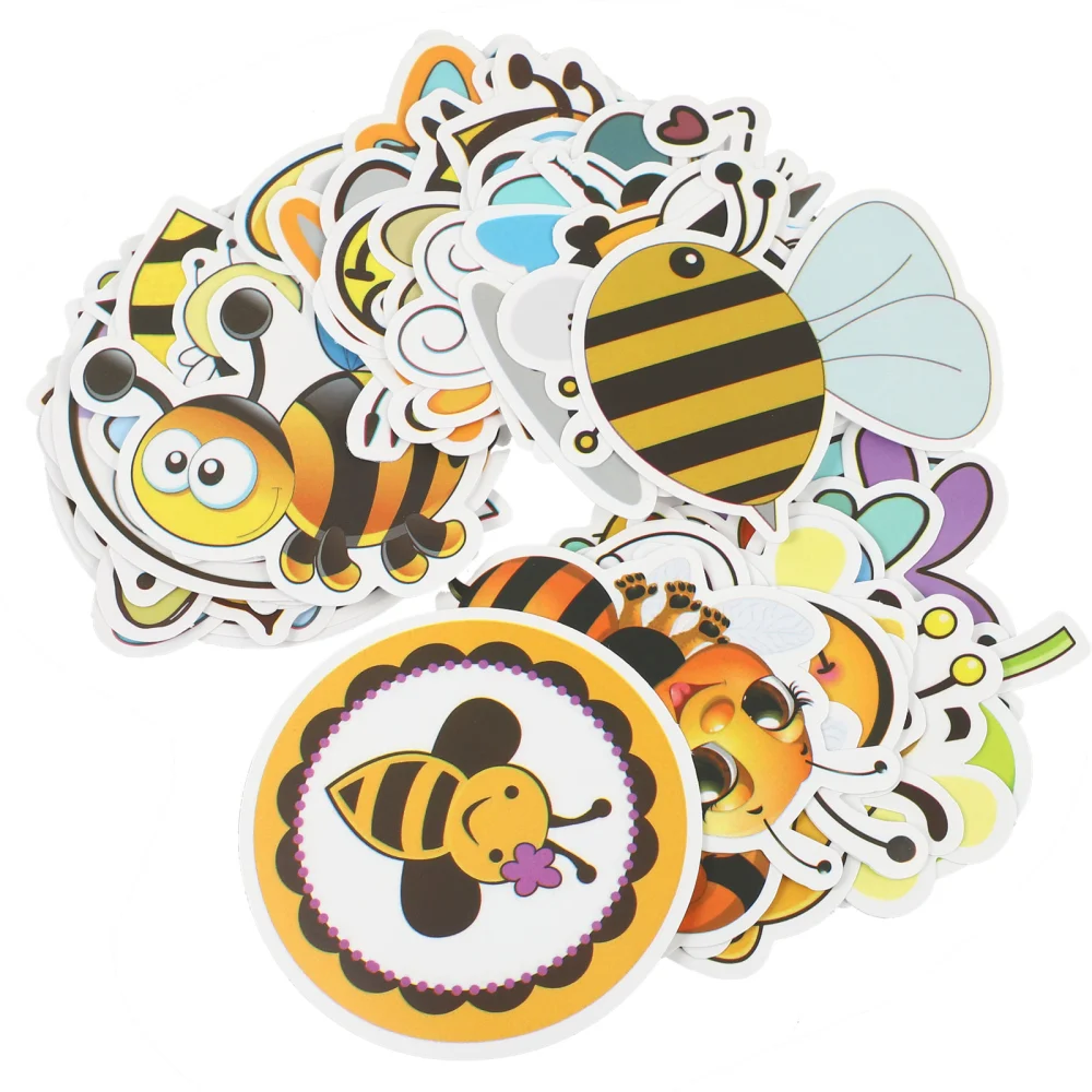 3 Sets Adorable Bees Decorative Stickers Practical Self-adhesive Stickers