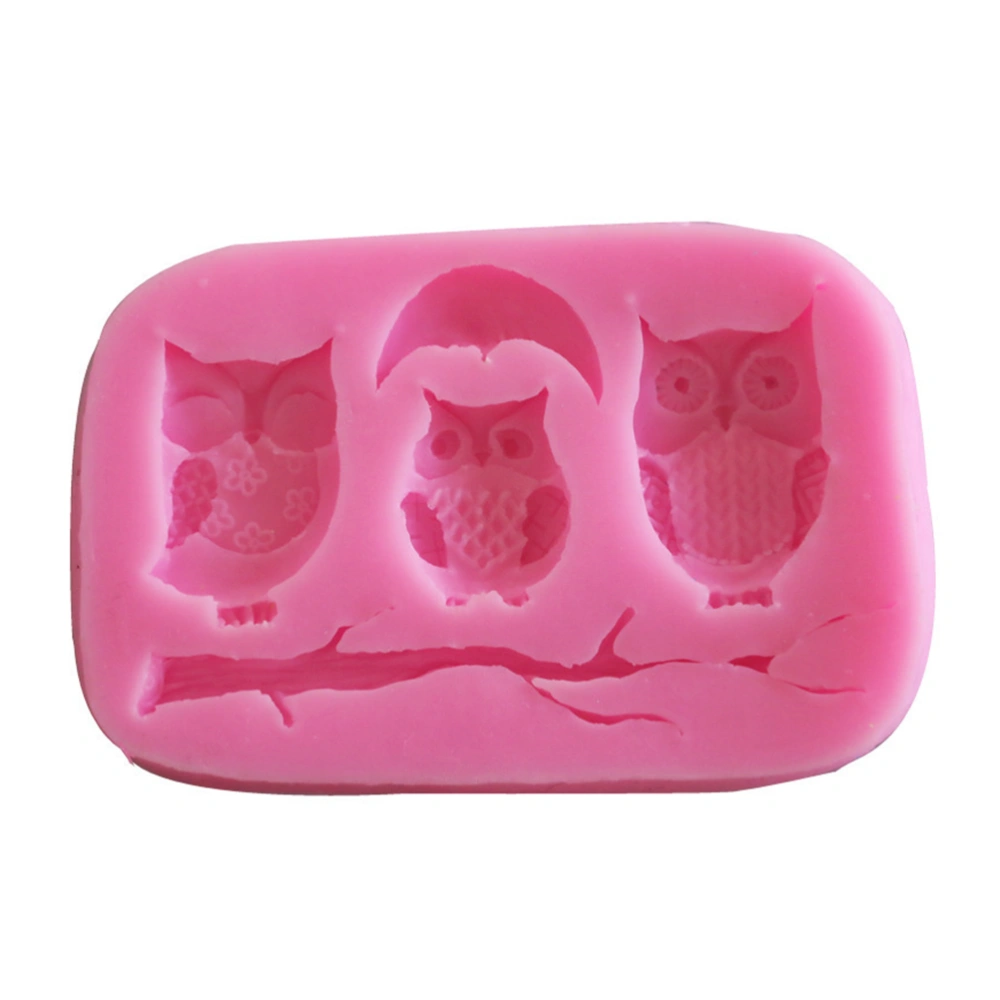 Owl Silicone Mold Animal Candy Chocolate Mousse Pudding Ice Cream Soap Fondant Mould DIY Cake Decoration Baking Tool (Random Color)