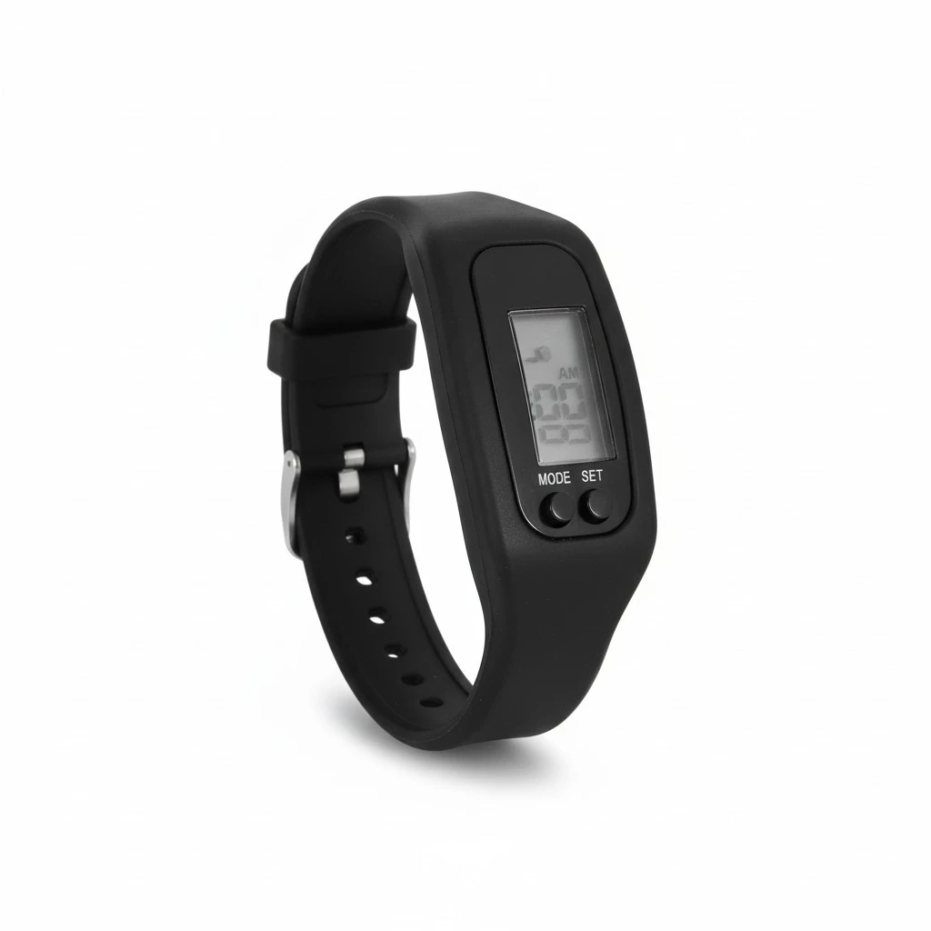 1pc Multi Function Pedometer Leisure Sports Watch Calorie Monitoring Electronic Watch Stylish Sports Monitoring Wristband for Women Men Use Black
