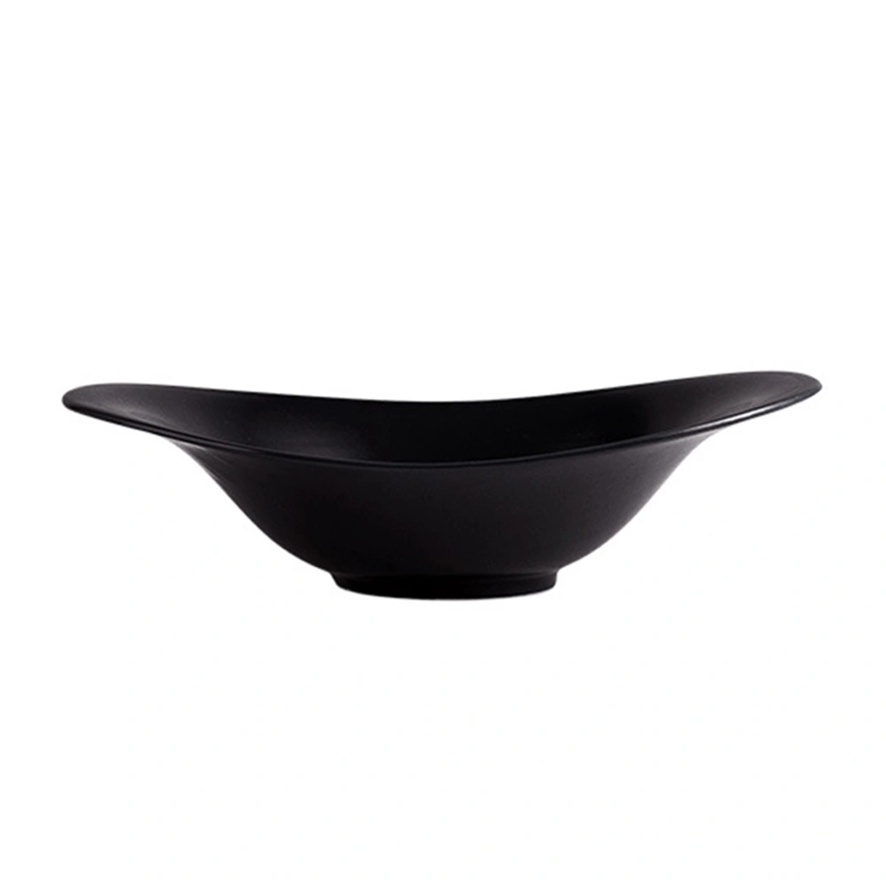 Simple Style Ceramics Bowl Fruit Salad Bowl Dessert Bowl Food Serving Bowl for Home Restaurant Kitchen (Black)