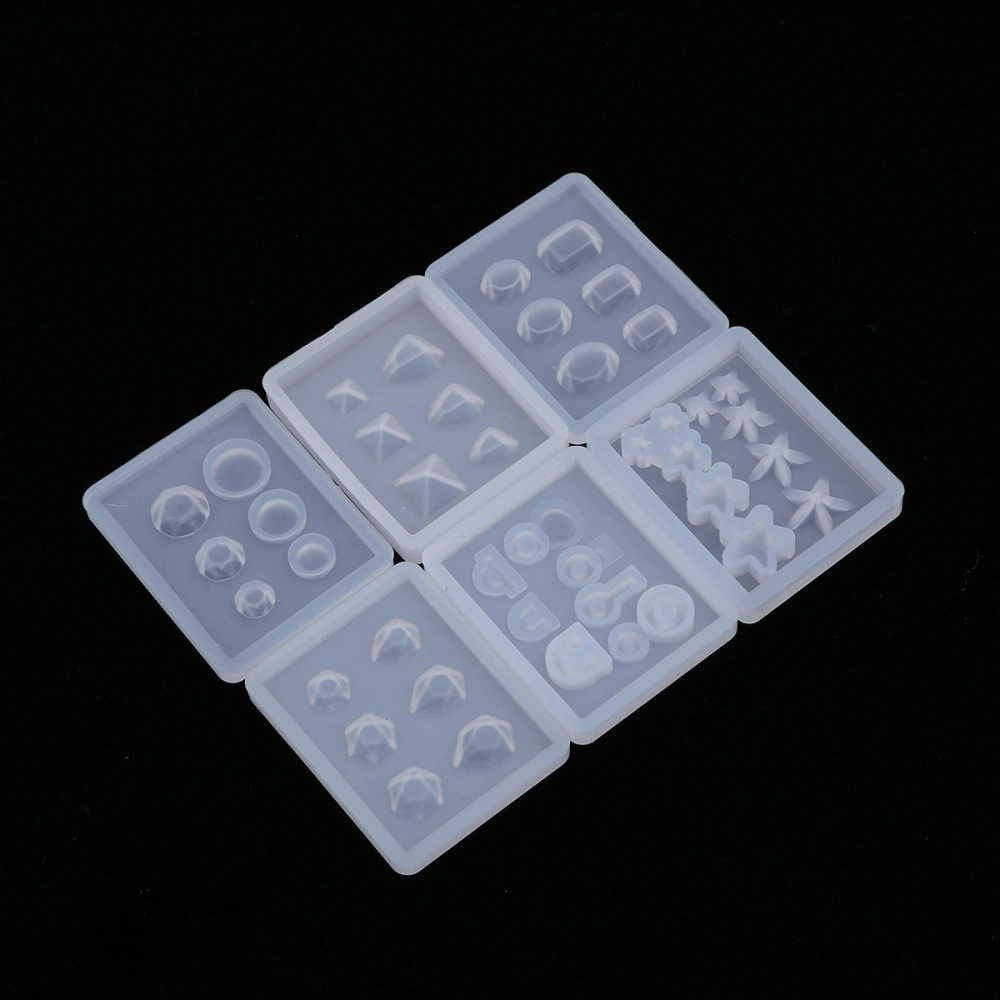 6pcs DIY Crystal Epoxy Beads Making Molds with Hole Silicone Jewelry Casting Molds for Crafting Resin Pendant