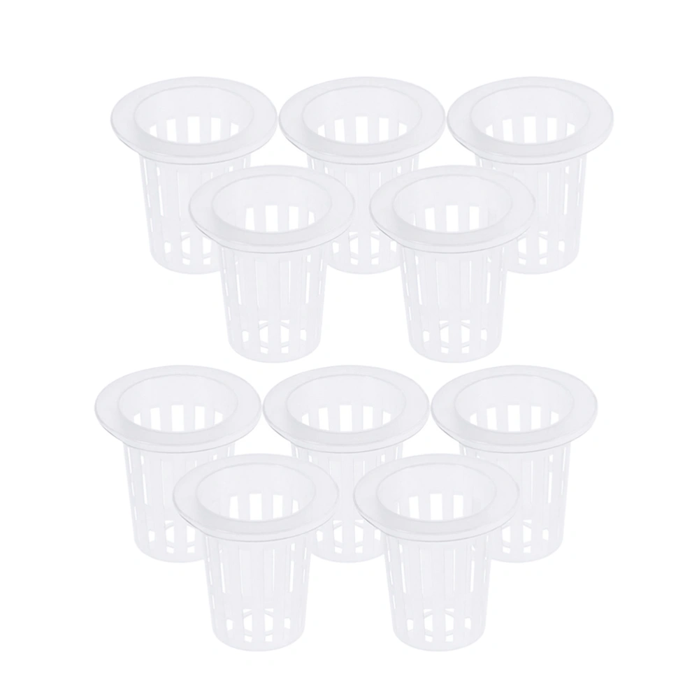 10pcs Translucent Pots Slotted Mesh Soilless Culture Vegetable Net Pots Baskets Cups for Hydroponics Aquaponics Orchids