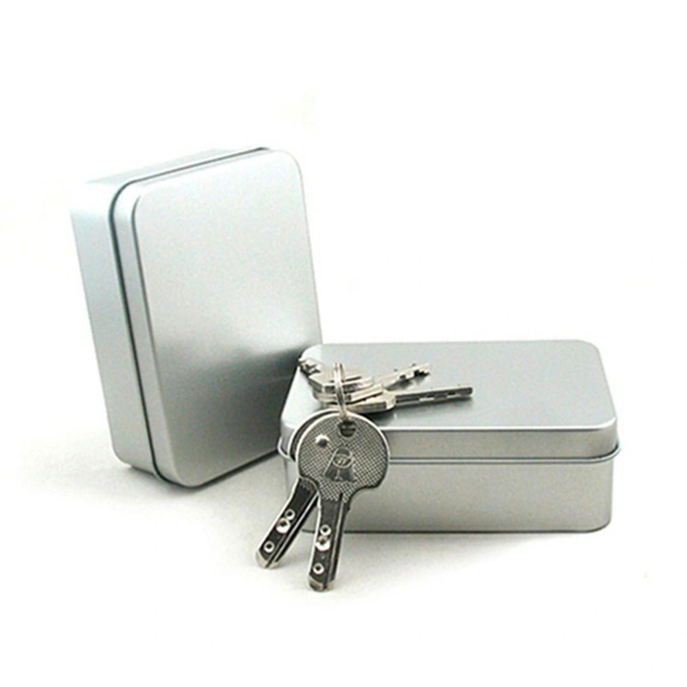 24pcs Mini Rectangular Empty Tins Box Containers Portable Box Small Storage Case (Silver)