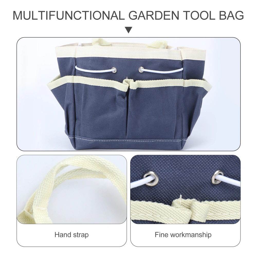 Foldable Storage Basket Portable Hand Tools Basket Oxford Cloth Tote Bag Multi-pocket Household Manual Gardening Tool Container for Home Outdoor