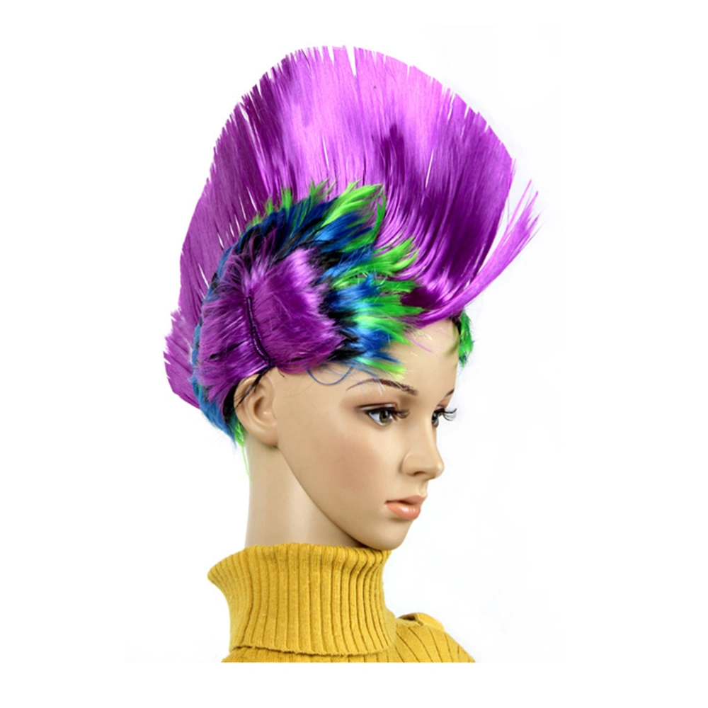 Cockscomb Hair Wig Cosplay Showing Hairstyle Cockscomb Headwear for Halloween Masquerade Christmas (Purple)