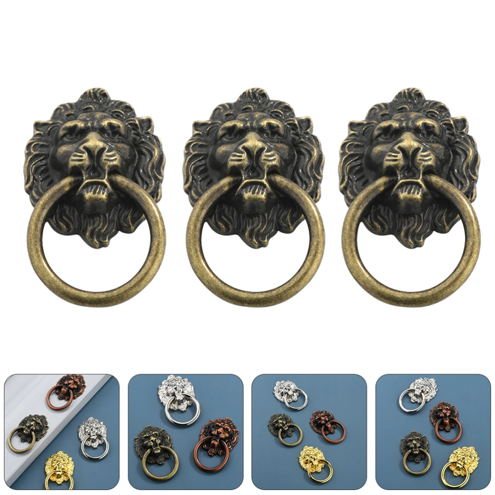 5pcs Antique Door Pull Handles Cabinet Drawer Handles Lion Head Wardrobe Handles