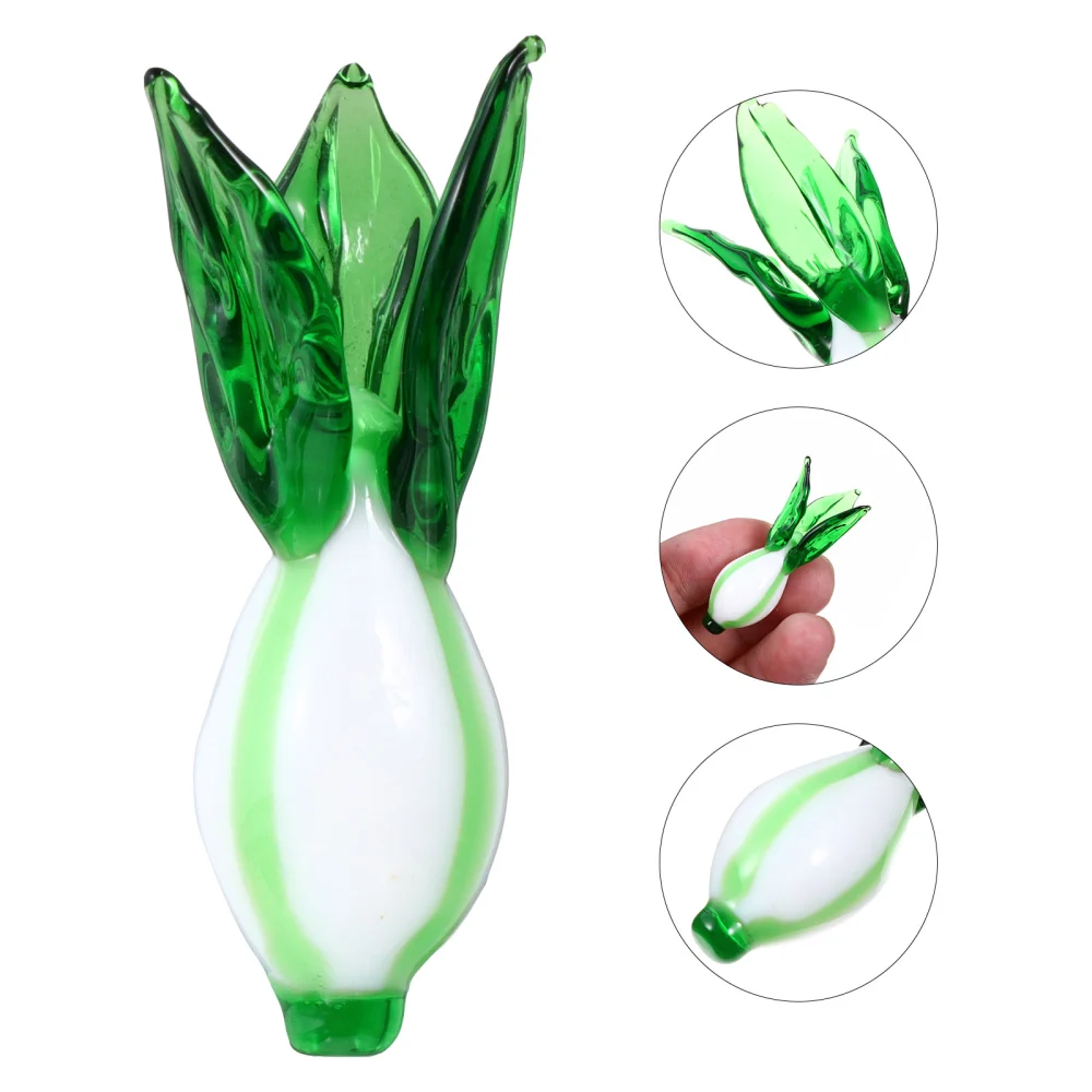 1Pc Glass Chinese Cabbage Ornament Desktop Craft Adornment Vegetable Adornment