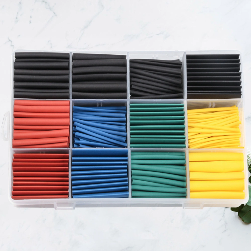 530PCS Heat Shrink Tubing Polyolefin Electrical Heat-Shrinkable T Bush Wrap Wire Cable Sleeve Tube for Home Studio (Assorted Color)