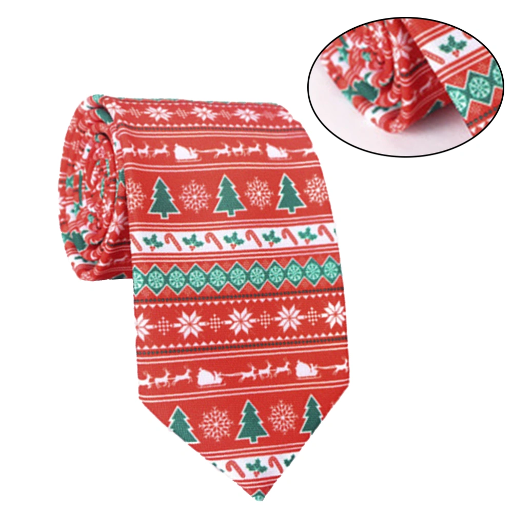 Christmas Polyester Necktie Printed Tie Party Costume Tie Decorative Tie (PT579-A)