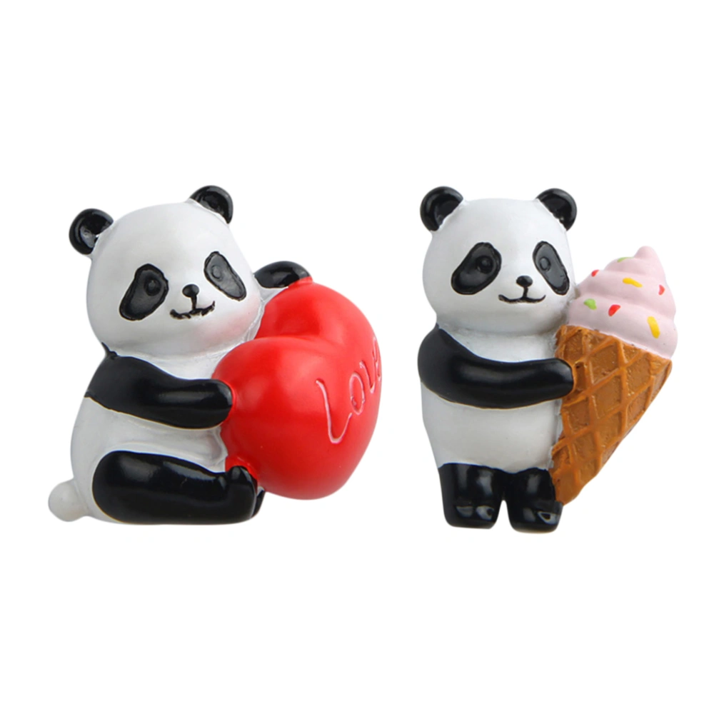 2pcs Stereoscopic Refrigerator Magnetic Stickers Message Sticker Cartoon Panda Fruit Shape for Home (Random Style)