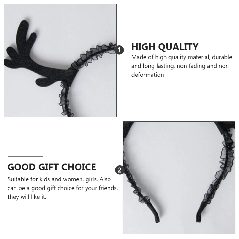 2pcs  Christmas Lace Headband Antler Hair Fancy Dress Costumes Accessories