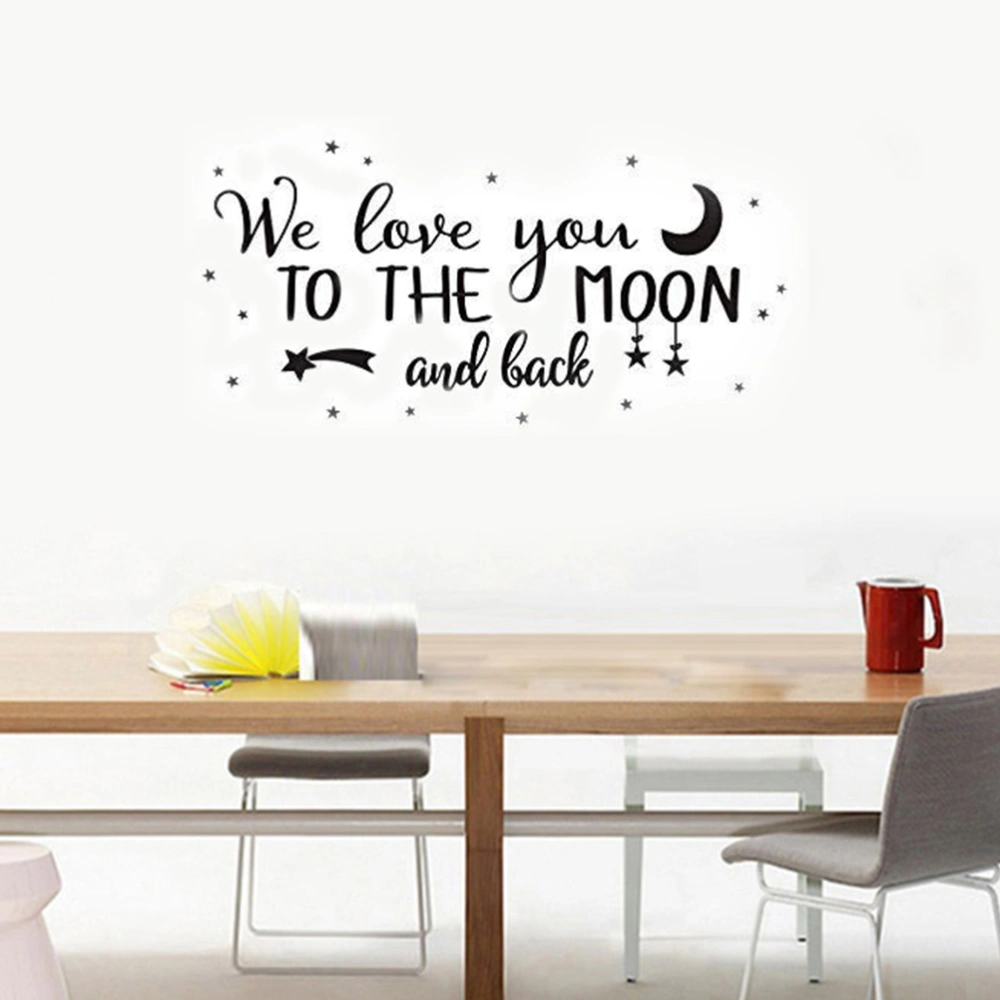 2pcs We Love You English Words Wall Sticker Adhesive Wall Decals Home Art Wallpaper Removable Wall Decoration for Living Room Bedroom 